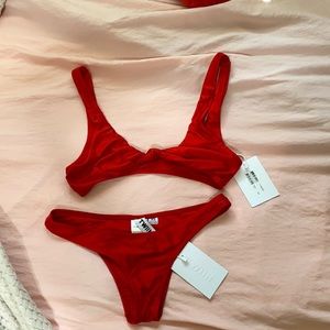 RED PACSUN BIKINI SET